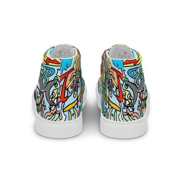 Ladies' high top canvas shoes Shark