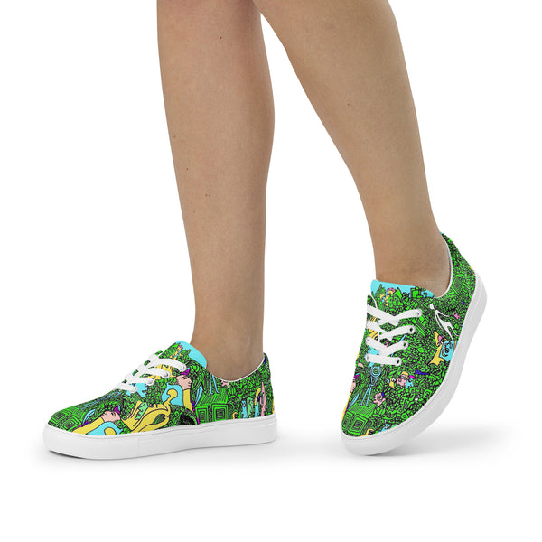 Ladies' lace-up canvas shoes Greenies