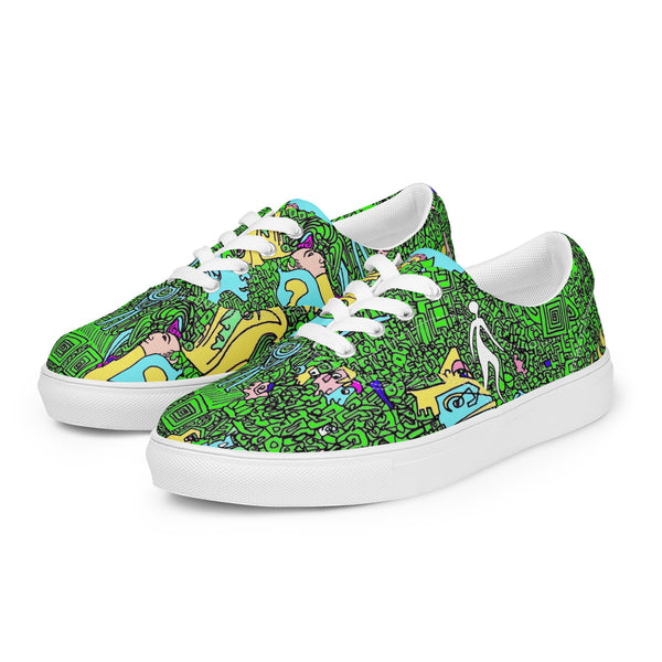 Ladies' lace-up canvas shoes Greenies