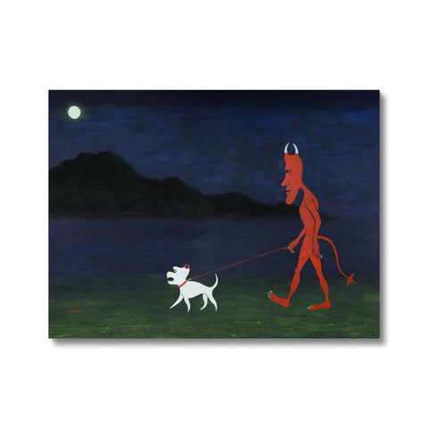 The Devil and his dog, out for an evening walk Canvas