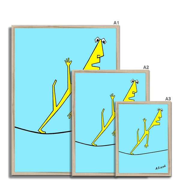 The tightrope walker Framed Print