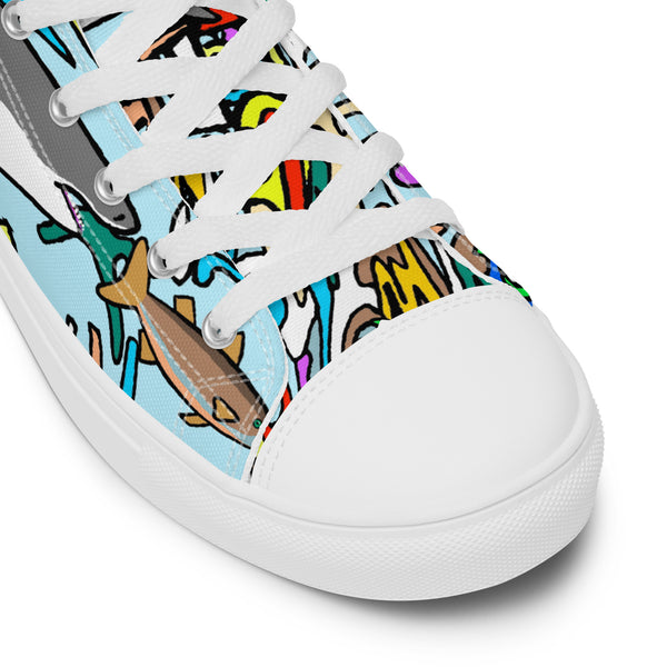 Men’s high top canvas shoes Shark