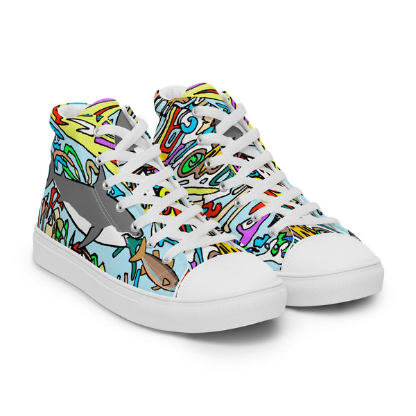 Men’s high top canvas shoes Shark