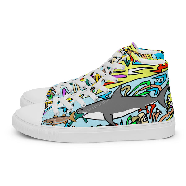 Ladies' high top canvas shoes Shark