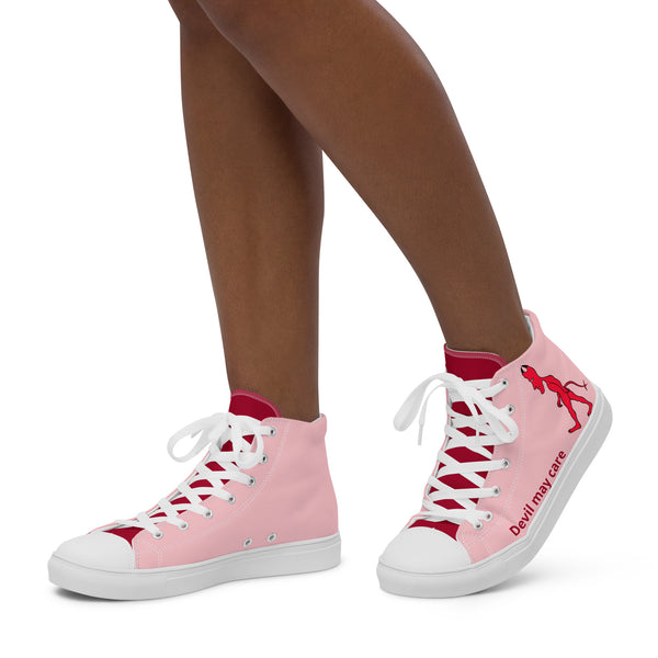 Ladies' high top canvas shoes Devil may care