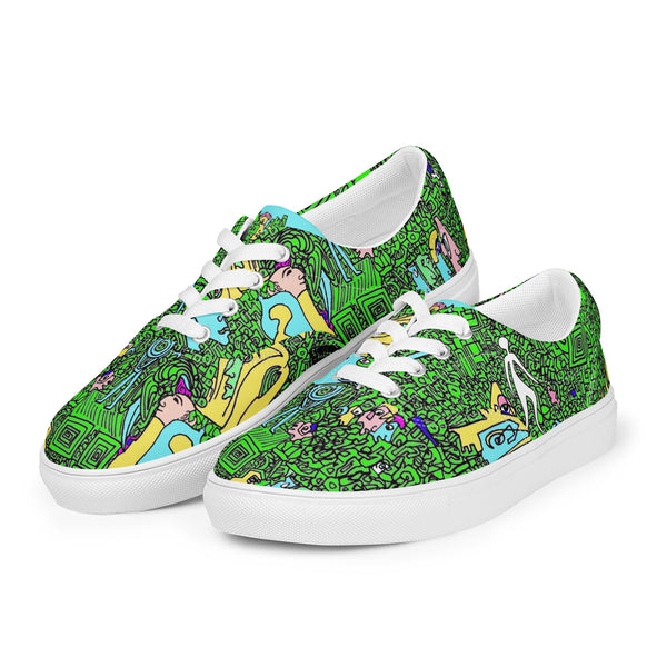 Ladies' lace-up canvas shoes Greenies