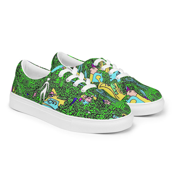 Ladies' lace-up canvas shoes Greenies