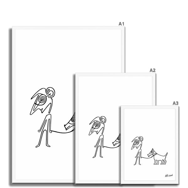 A boy and his dog Framed Print
