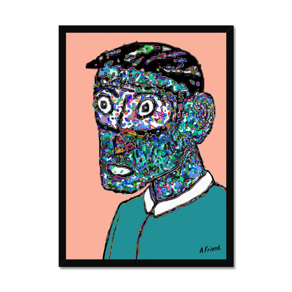 The man who was made of coloured glass Framed Print