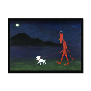 The Devil and his dog, out for an evening walk Framed Print