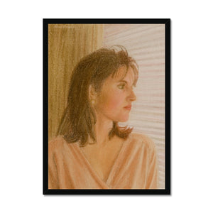 The woman at the window Framed Print