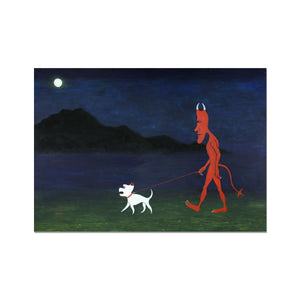The Devil and his dog, out for an evening walk Fine Art Print
