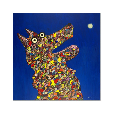 Dog barking at the moon Fine Art Print