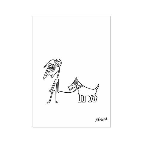 A boy and his dog Fine Art Print