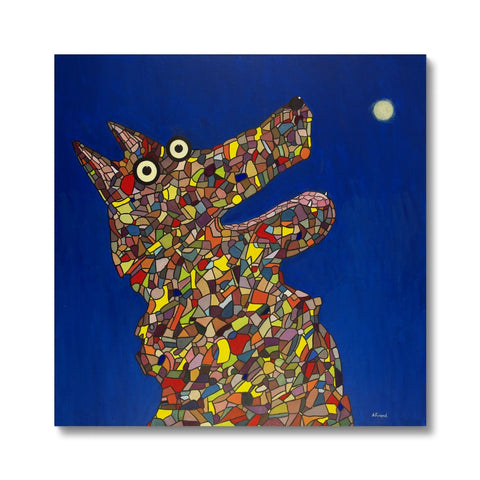 Dog barking at the moon Canvas